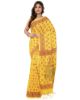 Picture of Handloom Yellow Colour Saree Red Design