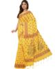 Picture of Handloom Yellow Colour Saree Red Design
