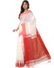 Picture of Handloom White & Red Saree